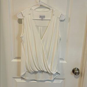 Veronica M Cream Sleeveless Blouse
